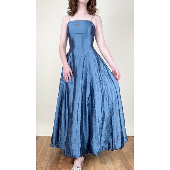 Vintage Princess Maxi Dress Whimsical Prom Dance Evening Gown Wedding Guest Y2K - Picture 7 of 7